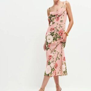 Reformation Reya Rose Print Midi Dress - Size 8